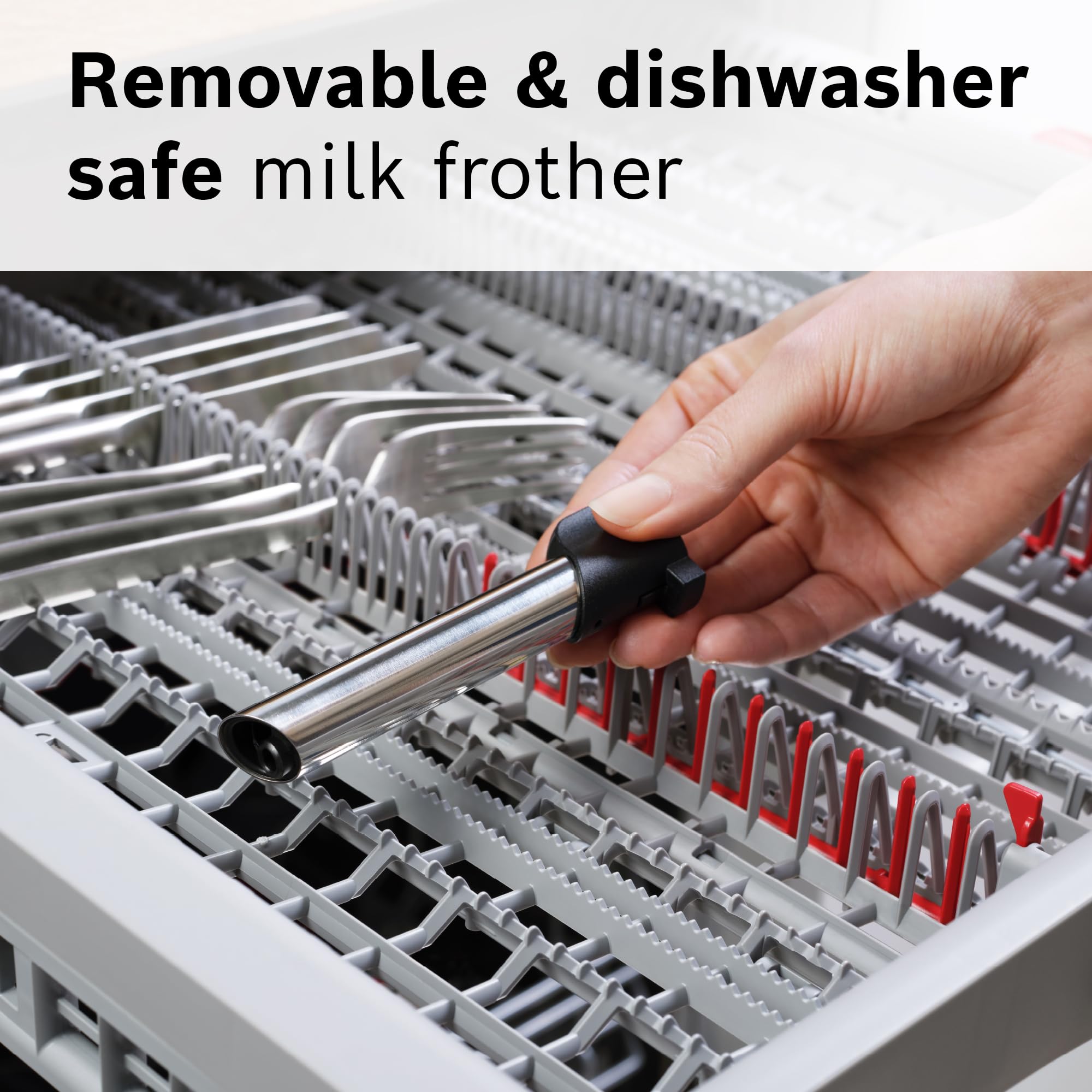 Bosch 300 Series Fully Automatic Espresso and Coffee Machine – In-Cup Frother, OneTouch Milk Drinks, 5 Drink Options, Ceramic Grinder, Easy Clean & Descale, in Silver TIU20307