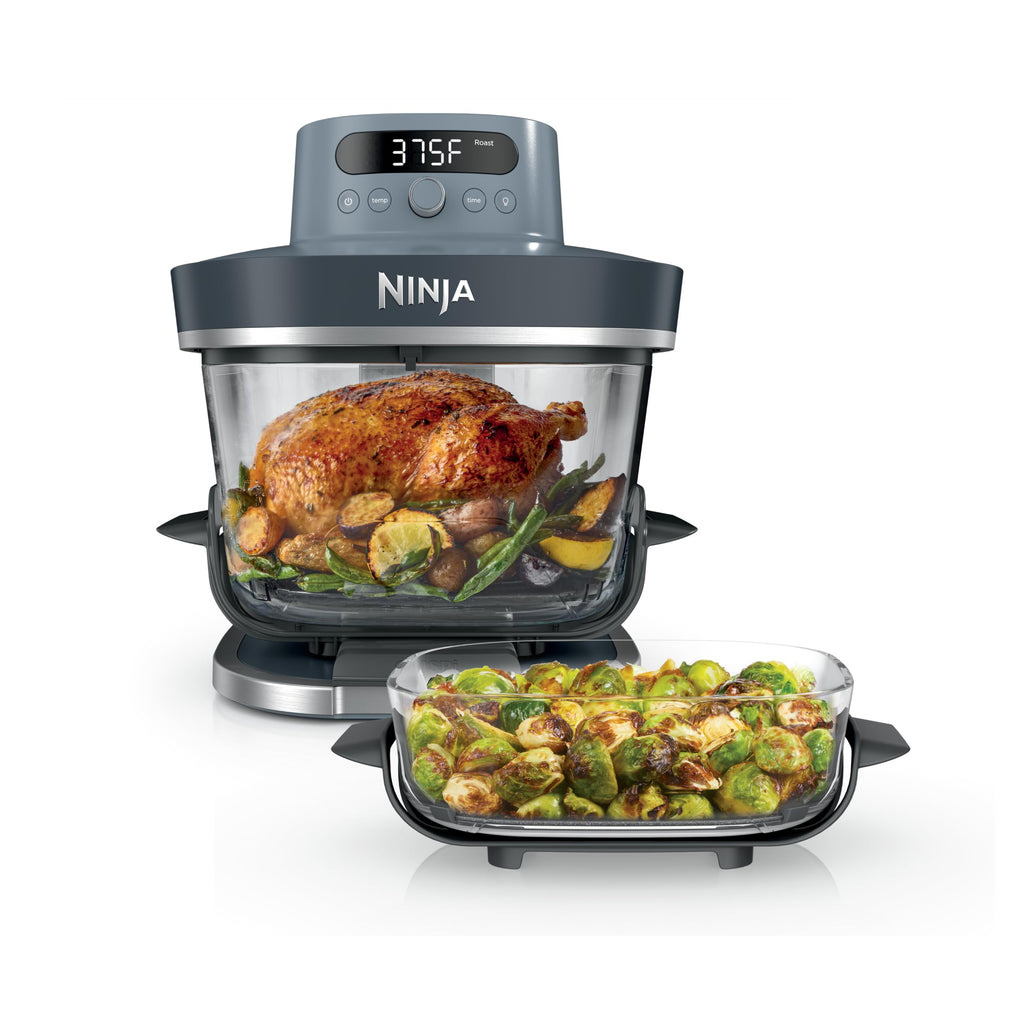 Ninja Crispi Pro 6-in-1 Glass Air Fryer | 6qt & 2.5qt Glass Containers with Storage Lids | Non-Toxic | Meal Prep, Microwave, Freezer & Dishwasher Safe | Air Fry, Bake & More | Cyberspace | AS101CY
