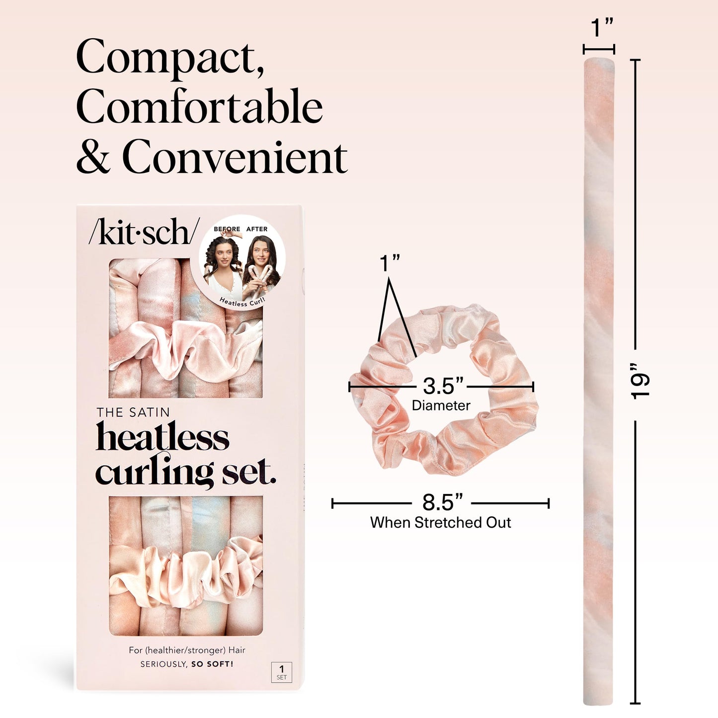 Heatless Satin Curling Set — Gentle Waves Without Damage