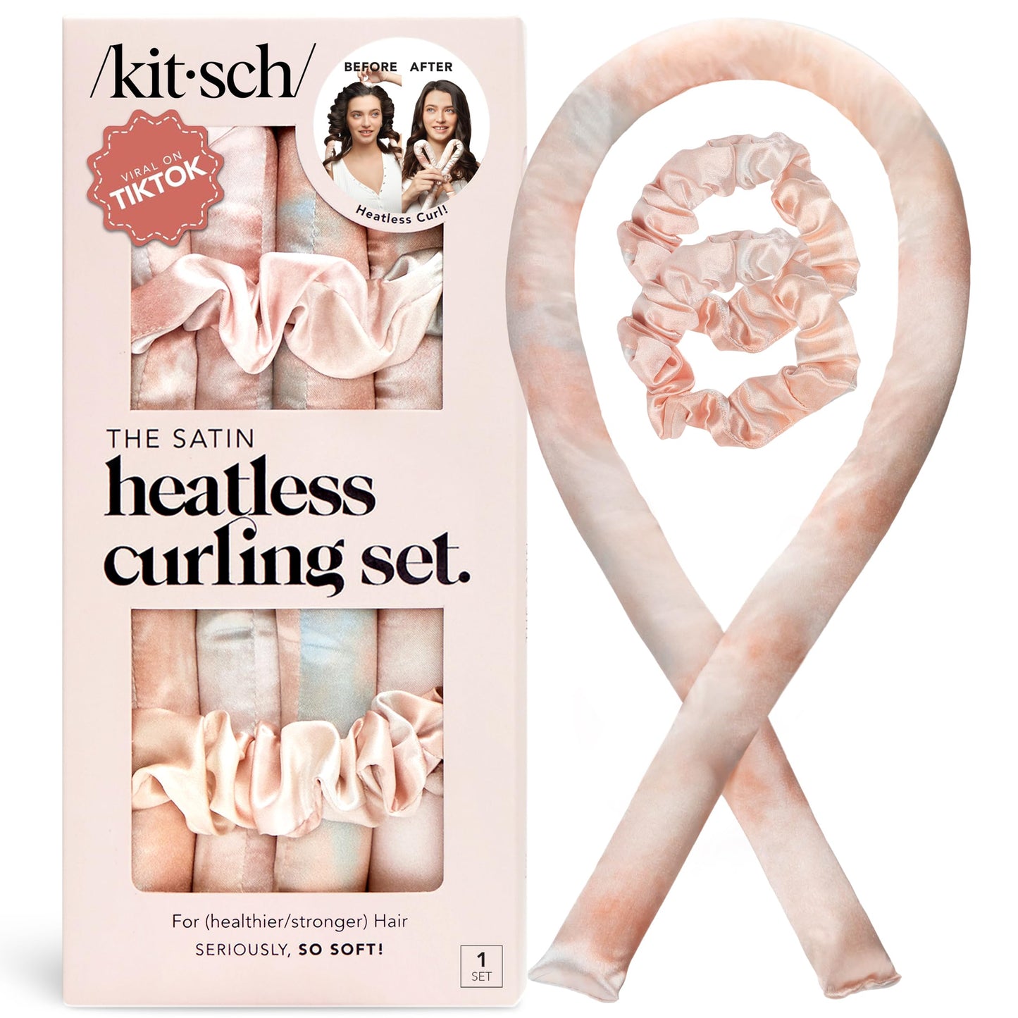 Heatless Satin Curling Set — Gentle Waves Without Damage