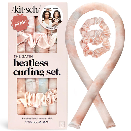 Heatless Satin Curling Set — Gentle Waves Without Damage