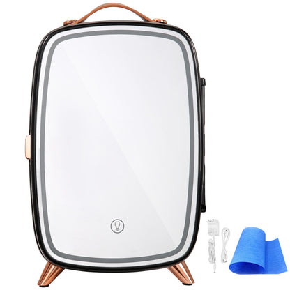Mini Skincare Fridge With LED Light And HD Mirror